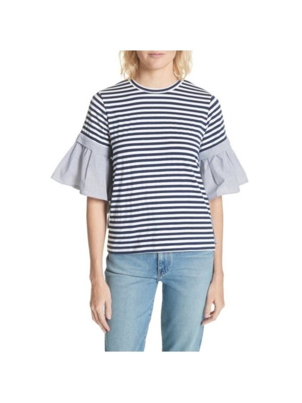 Clu Ruffle Sleeve Stripe Tee